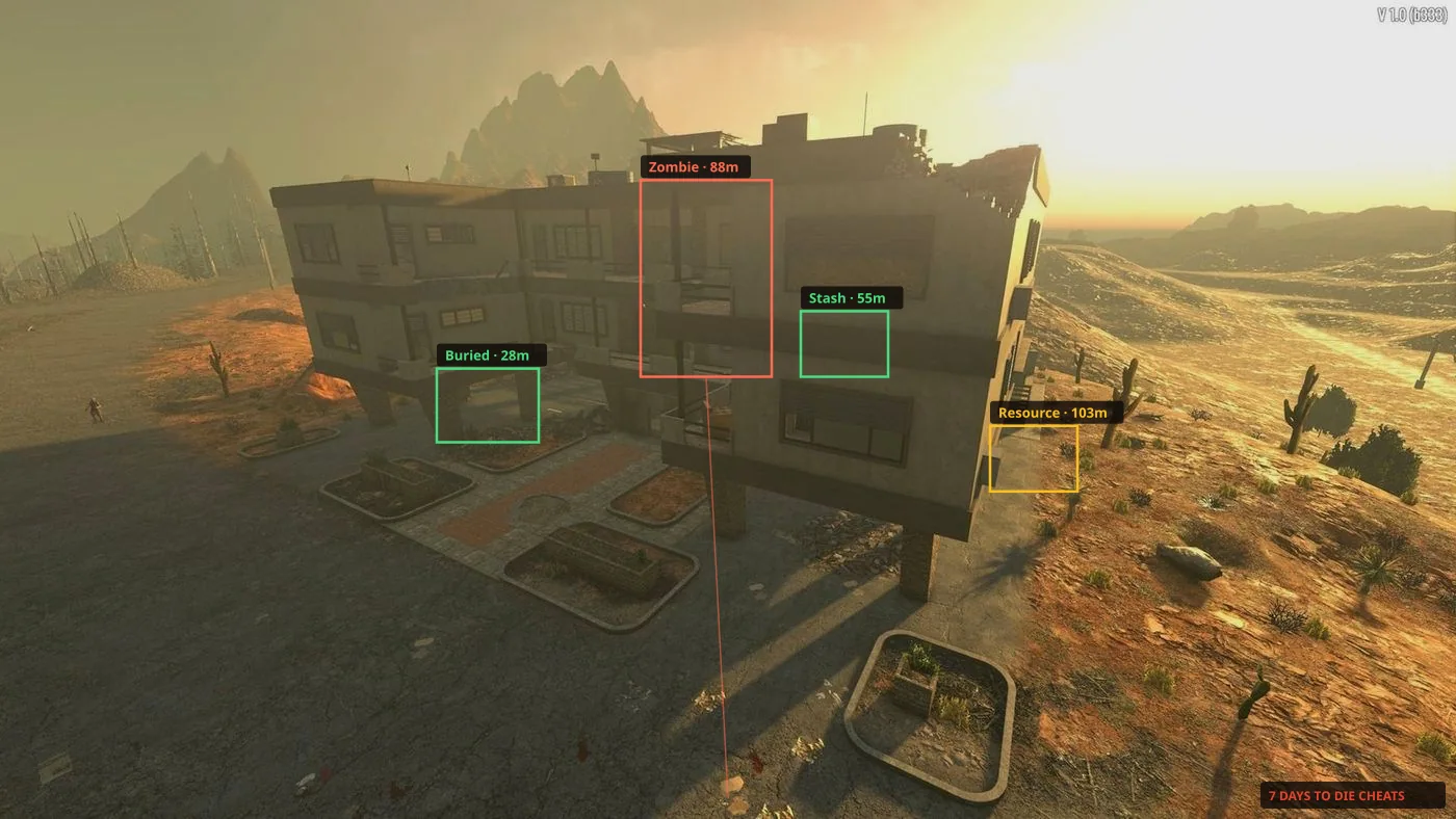 Hidden loot room inside a 7 Days to Die POI
